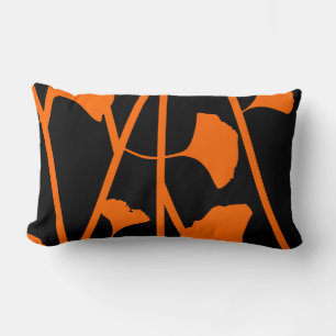 Almofada Lombar Desenho Floral Preto com a Cor de Destaque de Sua 