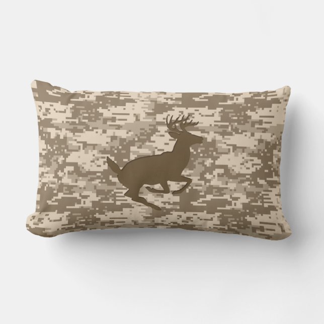 Almofada Lombar Desert Beige Digital Camouflage Deer Camo Patterno (Frente)