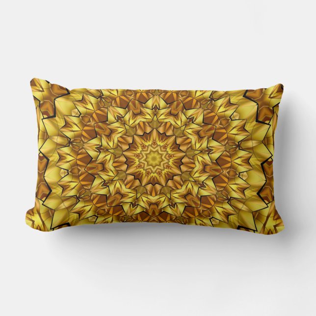 Almofada Lombar Design abstrato antigo do ouro Mandala - 63495 (Frente)