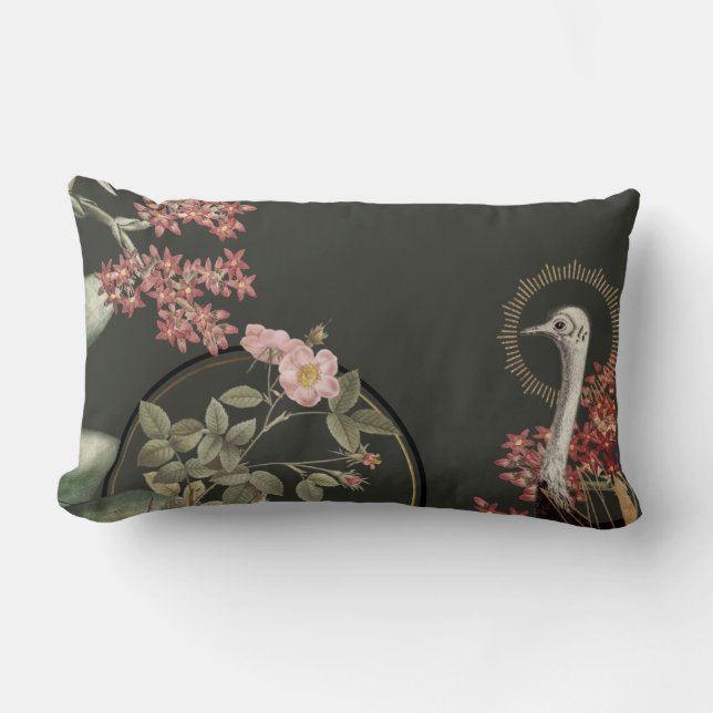 Almofada Lombar Design Artístico Verde-Olival e Dourado (Frente)