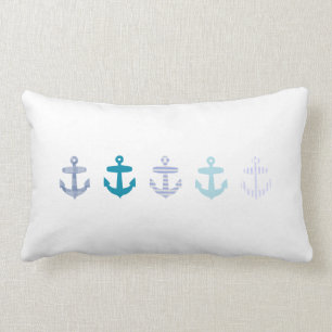 Almofada Lombar Design azul náutico das âncoras