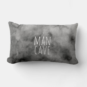 Almofada Lombar design cinzento da aguarela da caverna do homem do