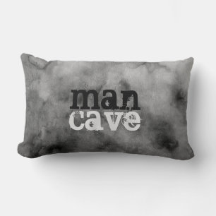 Almofada Lombar design cinzento da aguarela da caverna do homem do