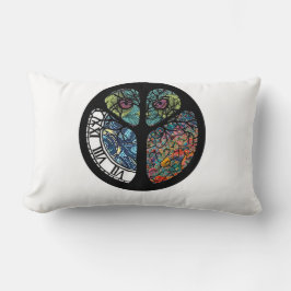 Almofada Lombar Design de Coruja de Árvore de Sinais de Paz Colori