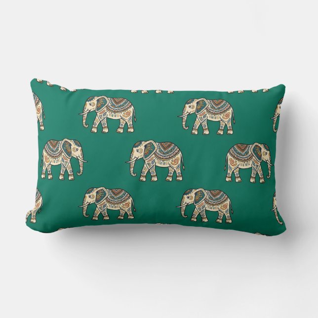 Almofada Lombar Design de Elefante Verde Lombar (Frente)