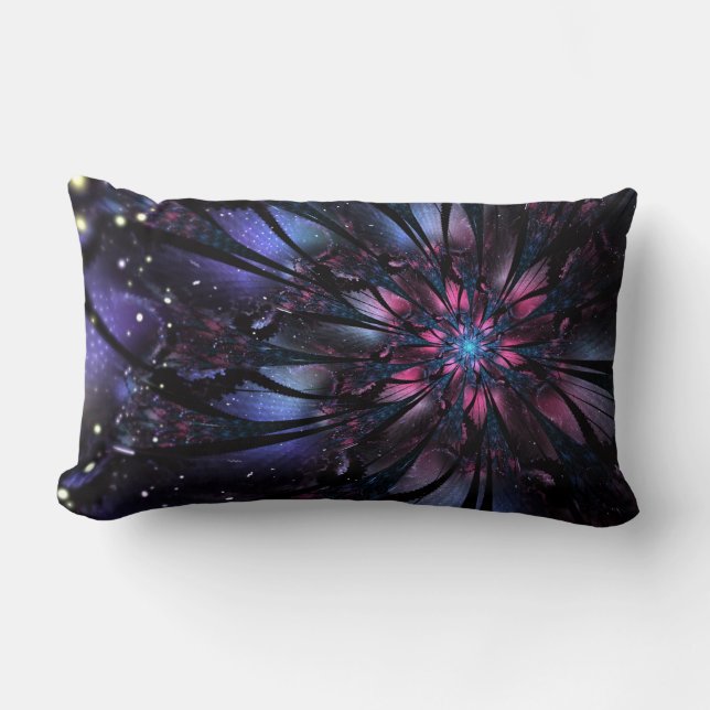 Almofada Lombar design de flor fractal abstrato. (Frente)