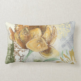 Almofada Lombar Design de Fresco Decorativo com Flor Global