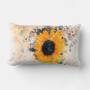 Almofada Lombar design de girassol feliz e alegre