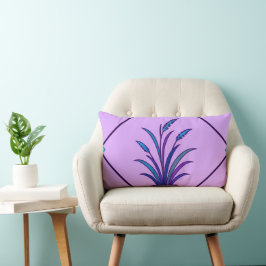 Almofada Lombar Design de Grama Botânica Roxa | Decoração Moderna