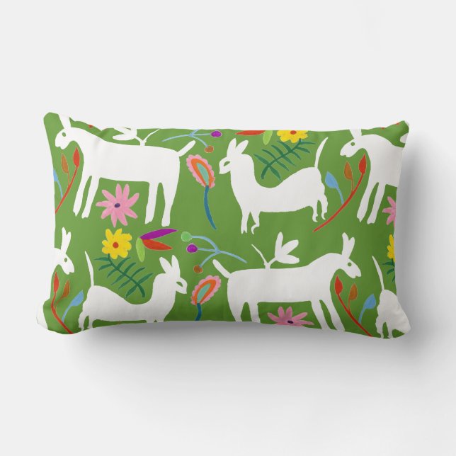Almofada Lombar Design de Otomi Moderno | Llama Donkey Design (Frente)