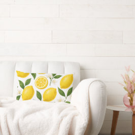 Almofada Lombar Design de Padrão de Limão | Impressão de Verão de