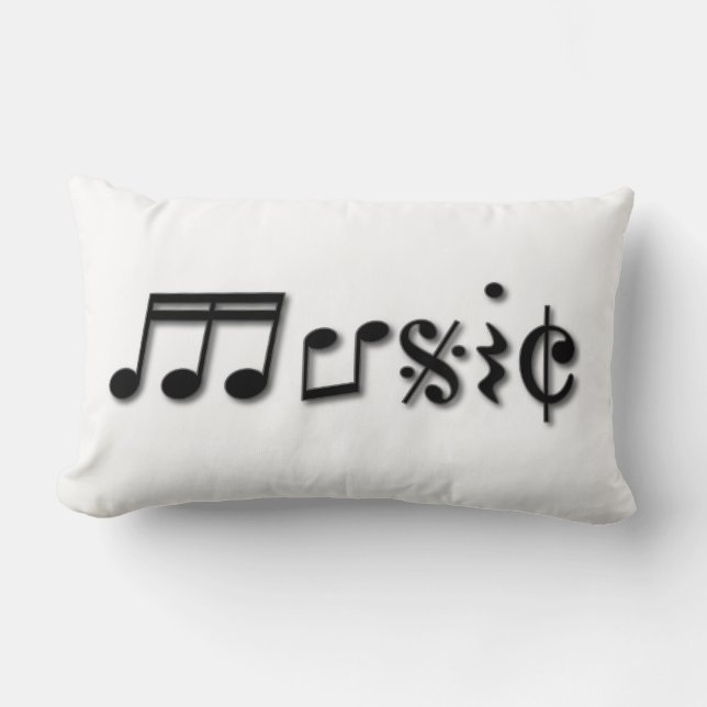 Almofada Lombar Design de texto de música (Frente)