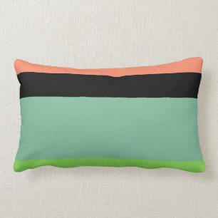 Almofada Lombar Design de Verde limão de faixa laranja, preta, aq