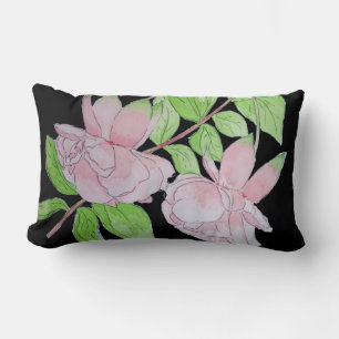 Almofada Lombar design floral contemporâneo com flores rosa