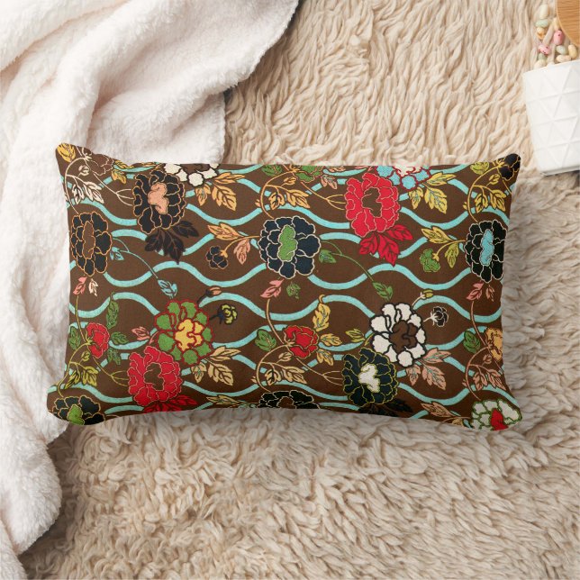 Almofada Lombar Design Floral Japonês Vintage (Cobertor)