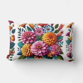 Almofada Lombar Design Floral Vibrant Garden Blooms