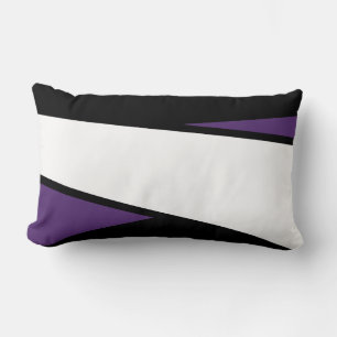 Almofada Lombar Design, Travesseiro Lilac Stripes, Preto, Branco