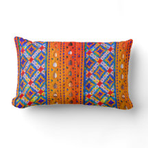 Designs do mosaico em Dourado, Vermelho, Azul, Bra