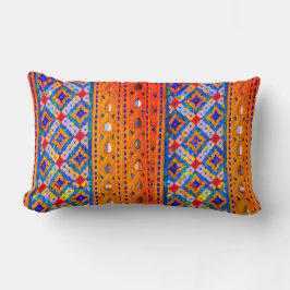 Almofada Lombar Designs do mosaico em Dourado, Vermelho, Azul, Bra