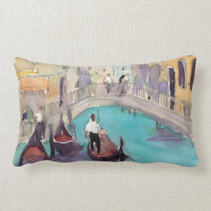 Almofada Lombar Destinos Watercolor Venice Gondola Ride