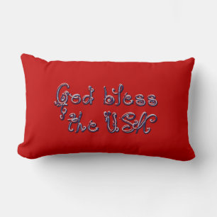 Almofada Lombar Deus abençoe Beaded USA-Lumbar Travesseiro