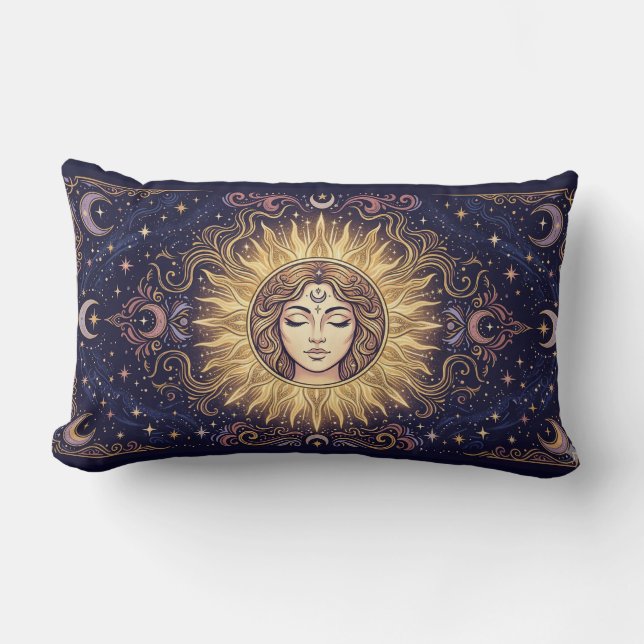 Almofada Lombar Deusa do Sol & Tarot da Lua Crescente (Frente)