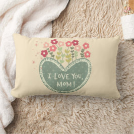 Almofada Lombar Dia das Mães, Flores no amor, Elegante, Simples 