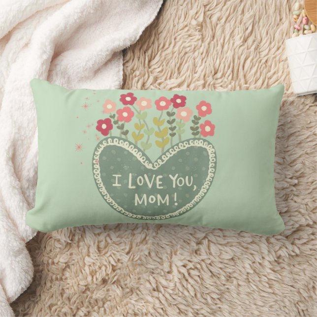 Almofada Lombar Dia das Mães, Flores no amor, Elegante, Simples  (Cobertor)