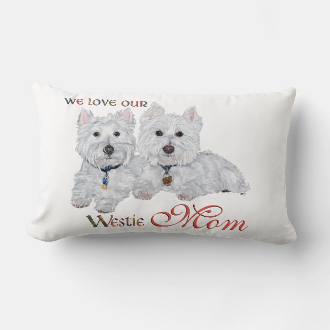 Almofada Lombar Dia das Mães West Highland Terriers (Frente)