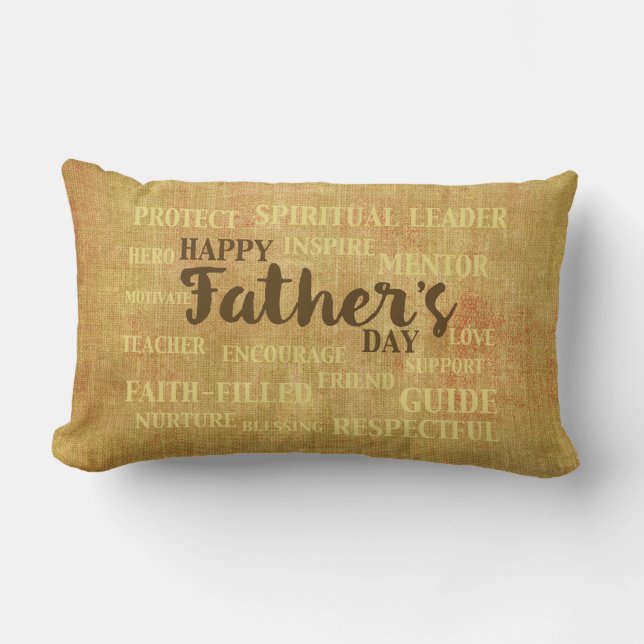 Almofada Lombar Dia do Pai Religioso, Qualidades do Pai (Frente)