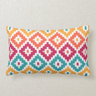 Almofada Lombar Diamante tribal asteca alaranjado Pattrn de Ikat
