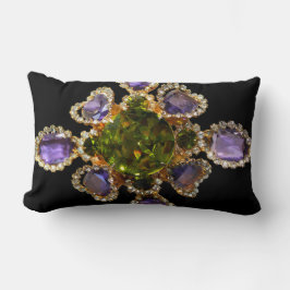 Almofada Lombar Diamantes Ametistas Roxos Emeralds joias