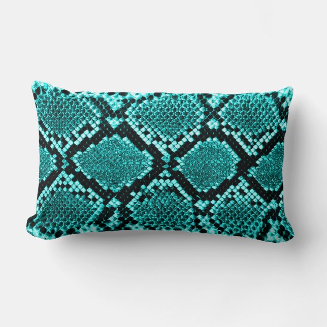 Almofada Lombar Diamond Rattlesnake Cobra Skin aqua (Frente)