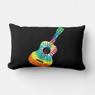 Almofada Lombar Diversão Hippie Rainbow Tie Dye Acoustic Guitar P