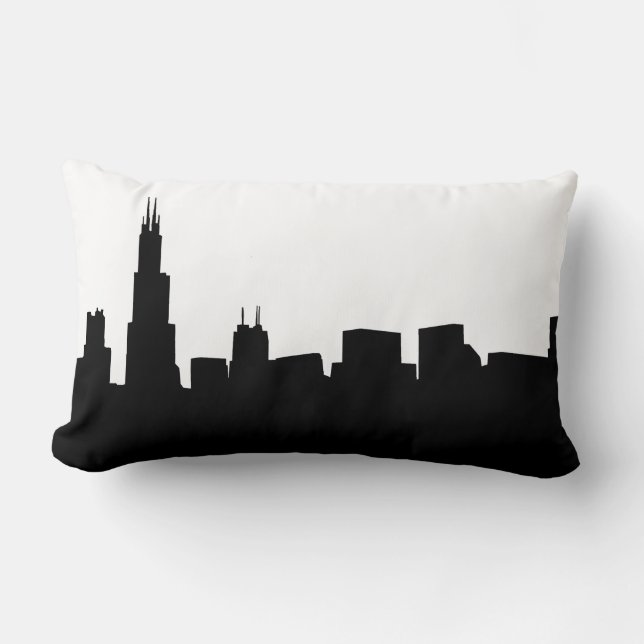 Almofada Lombar DiY BG Chicago Skyline Silhouette (Frente)