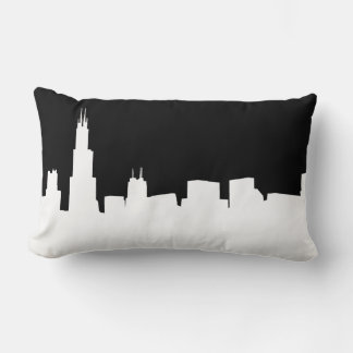 Almofada Lombar DIY BG Silhueta do Horizonte de Chicago Branco