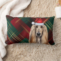 Dog Lover Christmas Afghan Hound Holiday Plaid