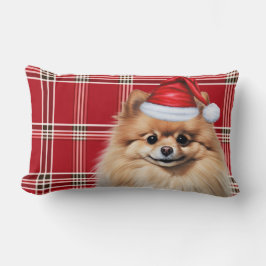 Almofada Lombar Dog Lover Christmas Pomeranian Holiday Plaid
