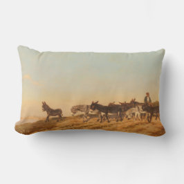 Almofada Lombar Donkeys no Sul de França (por Eugène Burnand)