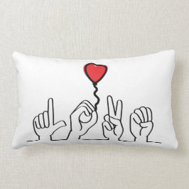 Almofada Lombar Doof, gebarentaal love - liefde. Ik hou van je.