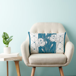 Almofada Lombar Dormir Fácil Iris Cinza Teal Branco