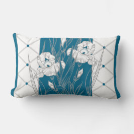 Almofada Lombar Dormir Fácil Iris Cinza Teal Branco