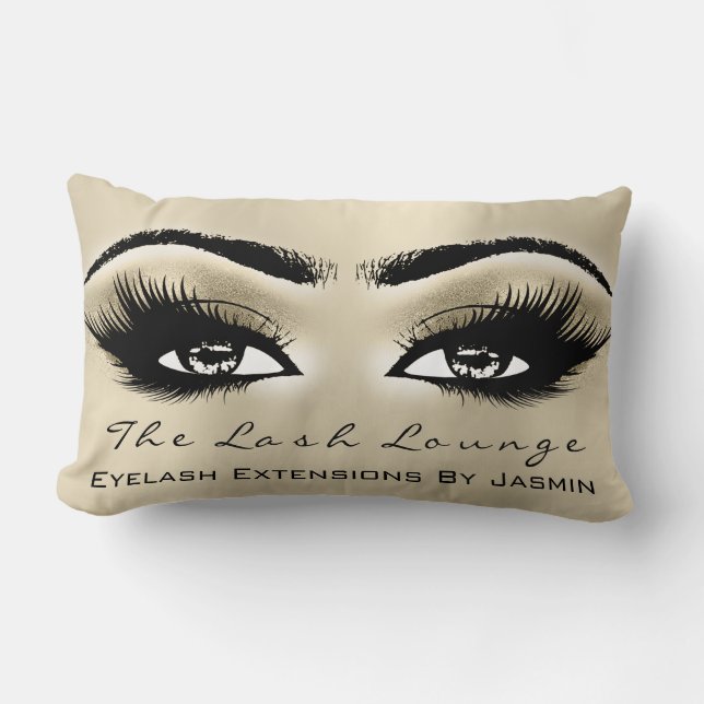 Almofada Lombar Dourada Champaigne Makeup Eyes Lashes Beauty (Frente)