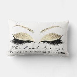 Almofada Lombar Dourada Champaigne Makeup Eyes Lashes White