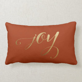 Almofada Lombar Dourada Natal Elegante Terracotta Alegria Feriada