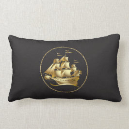 Almofada Lombar Dourado navio-vela
