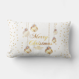 Almofada Lombar Dourado Script Confetti White Family