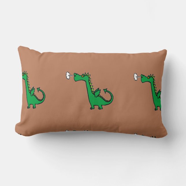 Almofada Lombar Dragão verde para respirar ar (Frente)