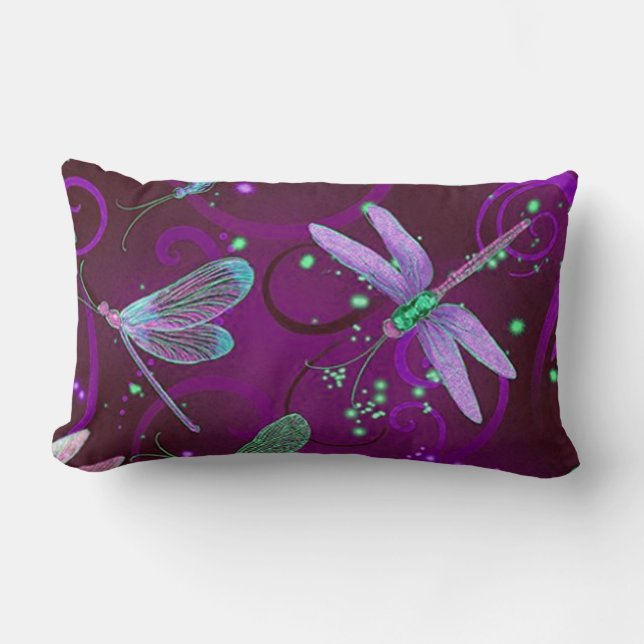Almofada Lombar Dragonflies Roxo (Frente)
