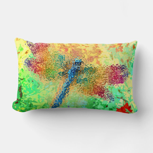 Almofada Lombar Dragonfly Abstrato multicolor (Frente)